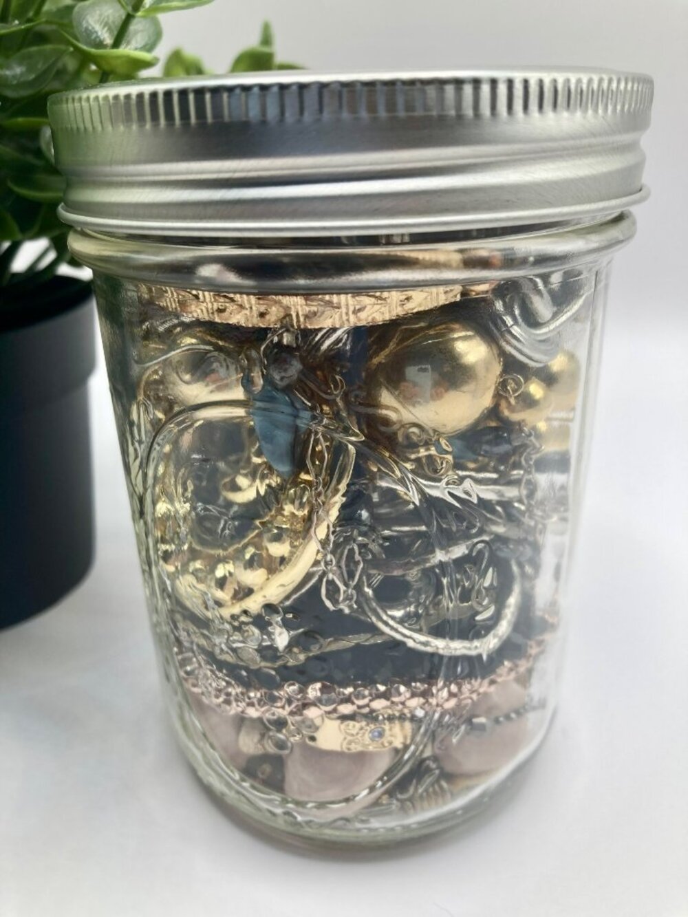 Vintage and Contemporary Mystery Jewelry Jar -Good Condition -3 - Picture 4 of 5